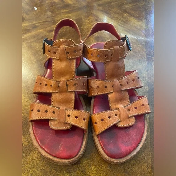 Bed Stu Womens Pecan Rustic Leather Sue Gladiator Sandal - Picture 1 of 5